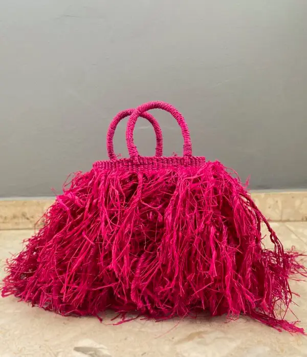 Pink Rafia Bag