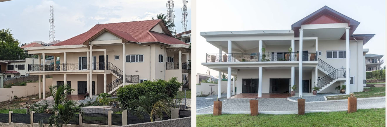 McCarthy Villa exterior before and after